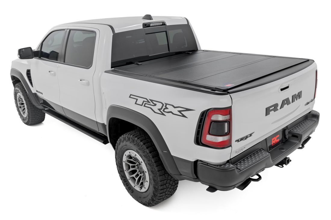 Rough Country Hard Tri-Fold Flip Up Bed Cover | Ram 1500 (19-26)/1500 TRX (21-24)