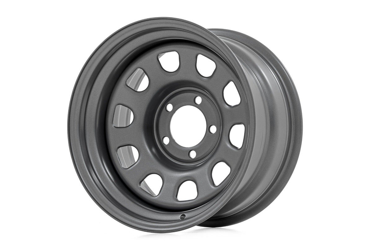 Rough Country Steel Wheel | 5x5.0 Bolt Pattern - Gray / 17x9 / -12mm