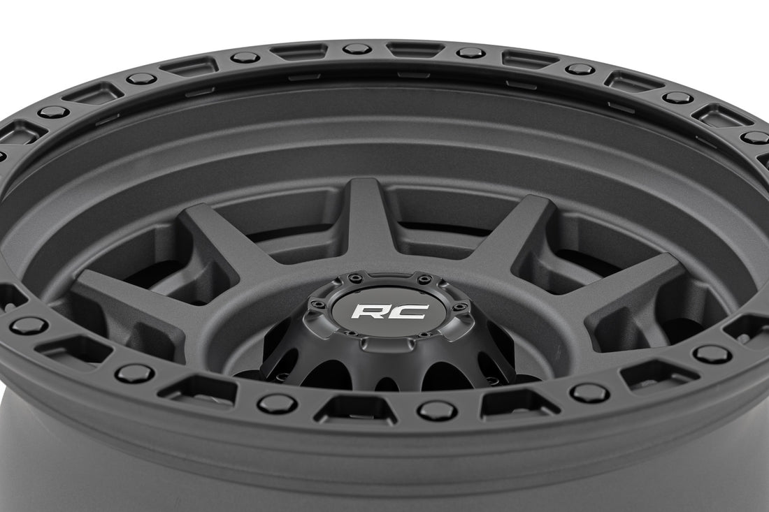 Rough Country 85 Series Wheel | Simulated Beadlock |5x4.5 Bolt Pattern