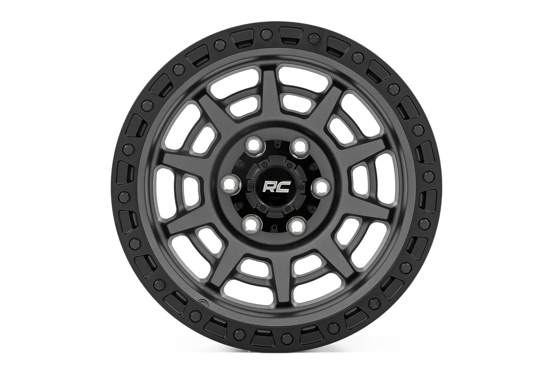 Rough Country 85 Series Wheel | Simulated Beadlock |5x4.5 Bolt Pattern