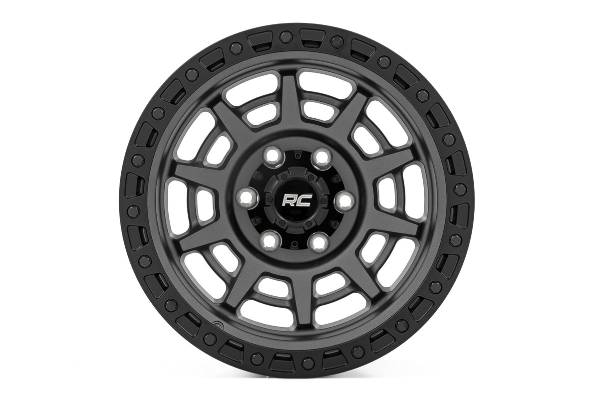 Rough Country 85 Series Wheel | Simulated Beadlock |5x4.5 Bolt Pattern