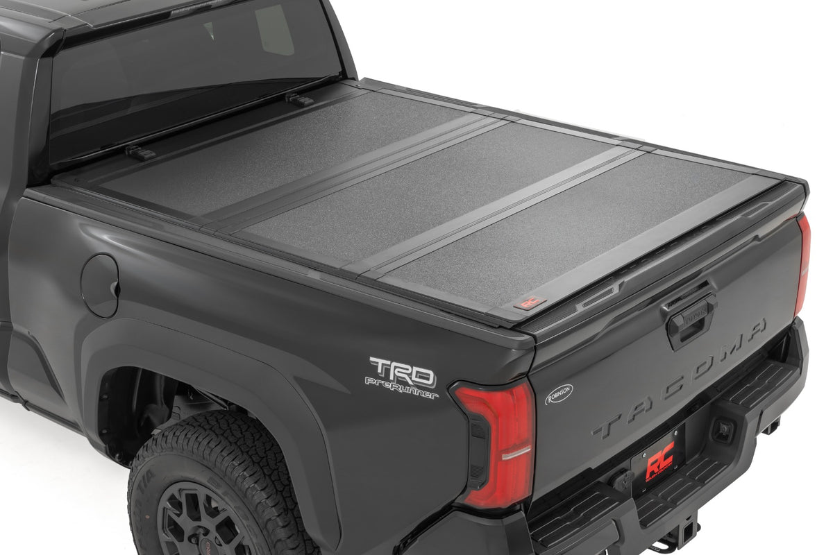 Rough Country Hard Tri-Fold Flip Up Bed Cover | Toyota Tacoma 2WD/4WD (2024-2026) - 6' Bed