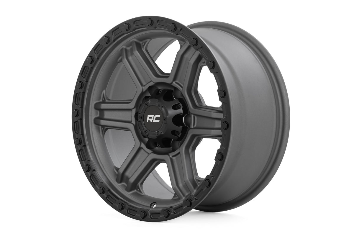 Rough Country 79 Series Wheel | 6x5.5 Bolt Pattern - Gunmetal Gray/Black / 17x8.5 / 0mm