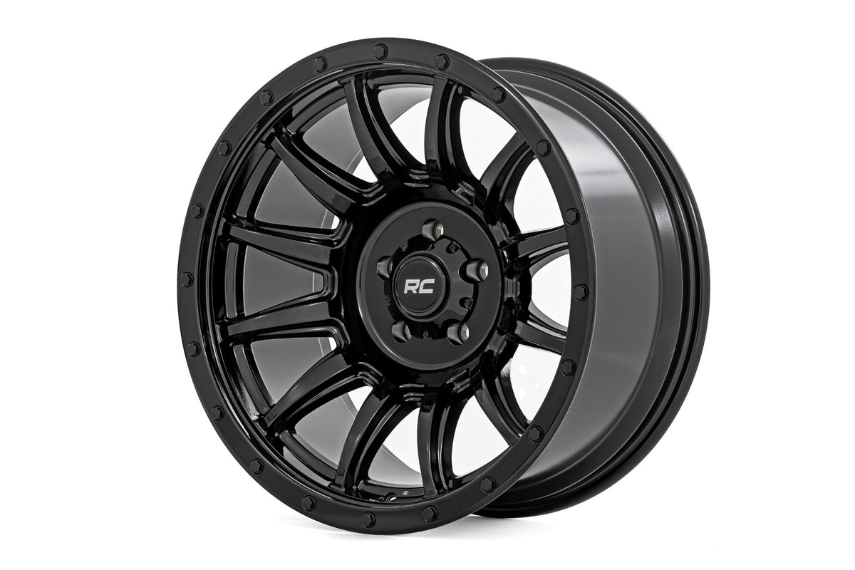 Rough Country 90 Series Wheel | 6x5.5 Bolt Pattern - Gloss Black / 18x9 / 0mm