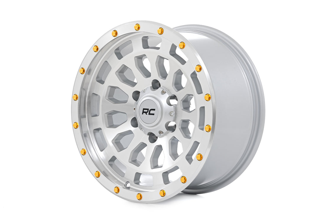 Rough Country 87 Series Wheel | Simulated Beadlock | 6x5.5 Bolt Pattern - Machined / 17x8.5 / 0mm