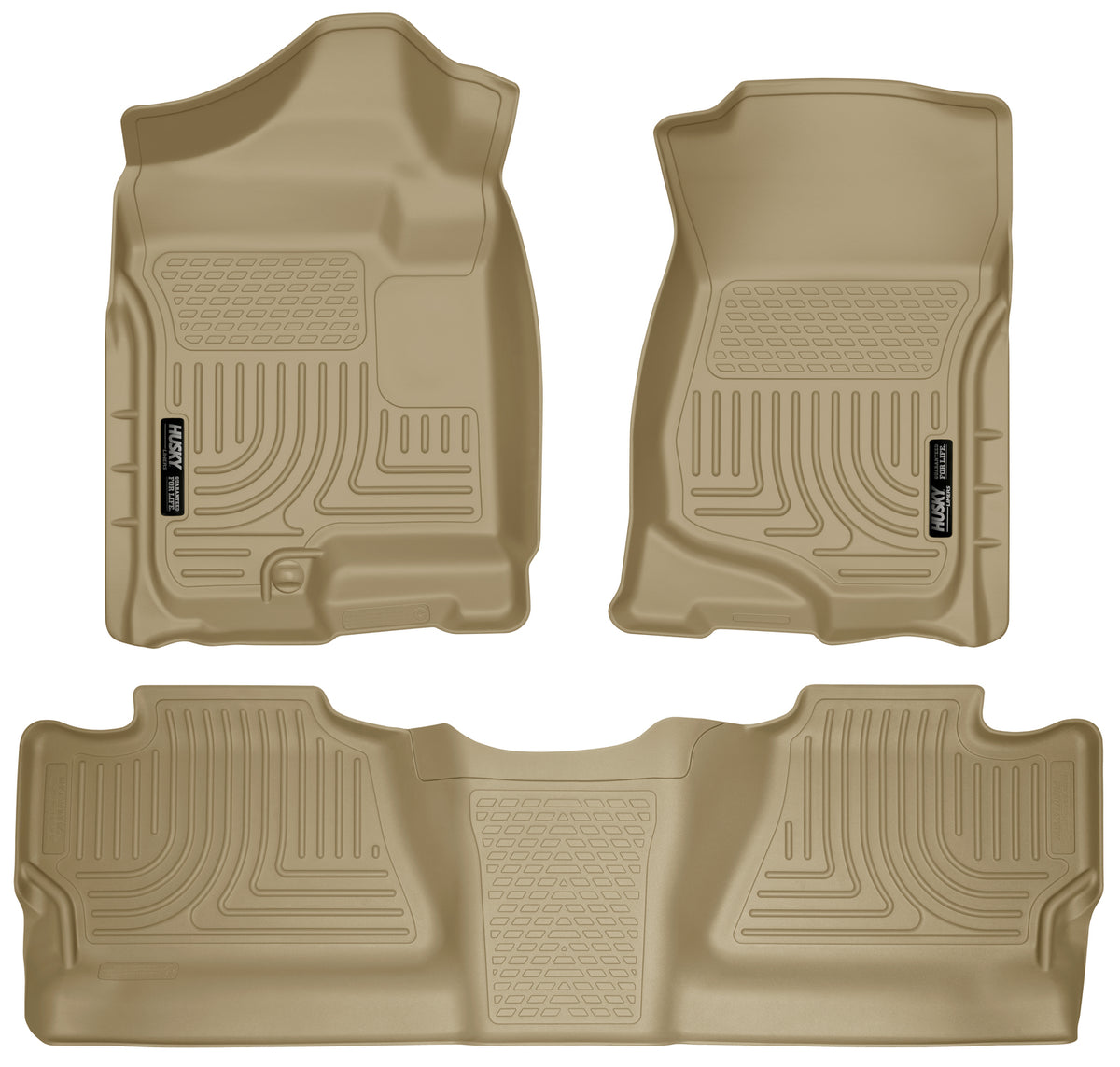 Husky Liners WeatherBeater Front & Second Seat Floor Liners - 3 Piece Fits Many 2007-2014 Chevy, GMC