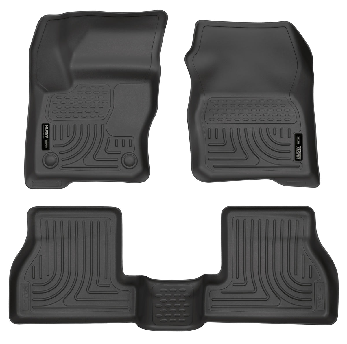 Husky Liners WeatherBeater Front & Second Seat Floor Liners - 3 Piece Fits 2012-2015 Ford Focus