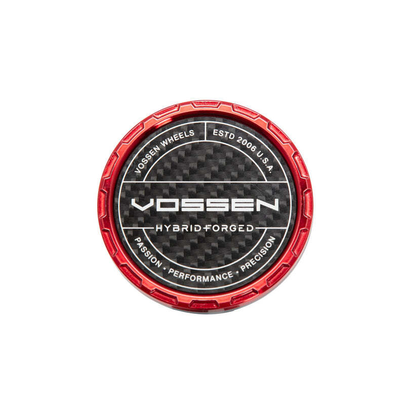 Vossen HF Carbon Billet Sport Cap 2.0 - Large (VHFL) - Transparent Red - Twill Weave (Gloss)