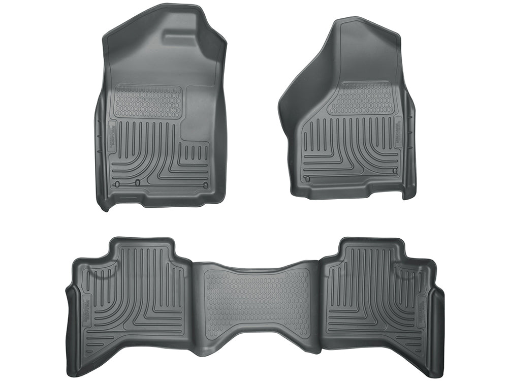 Husky Liners WeatherBeater Front & Second Seat Floor Liners - 3 Piece Fits 2002-2008 Ram 1500, 2003-2009 2500/3500