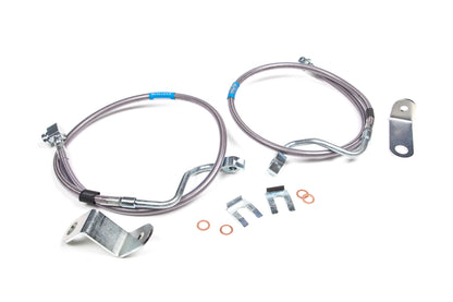 BDS Suspension Front Brake Line Set | Stainless Steel | Fits 6-8 Inch Lift | Ford F250/F350 Super Duty (05-07) 4WD