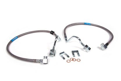 BDS Suspension Front Brake Line Set | Stainless Steel | Fits 6-8 Inch Lift | Ford F150 (04-08) 4WD