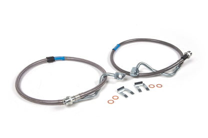 BDS Suspension Front Brake Line Set | Stainless Steel | Fits 6-8 Inch Lift | Ford F250/F350 Super Duty (08-10) 4WD