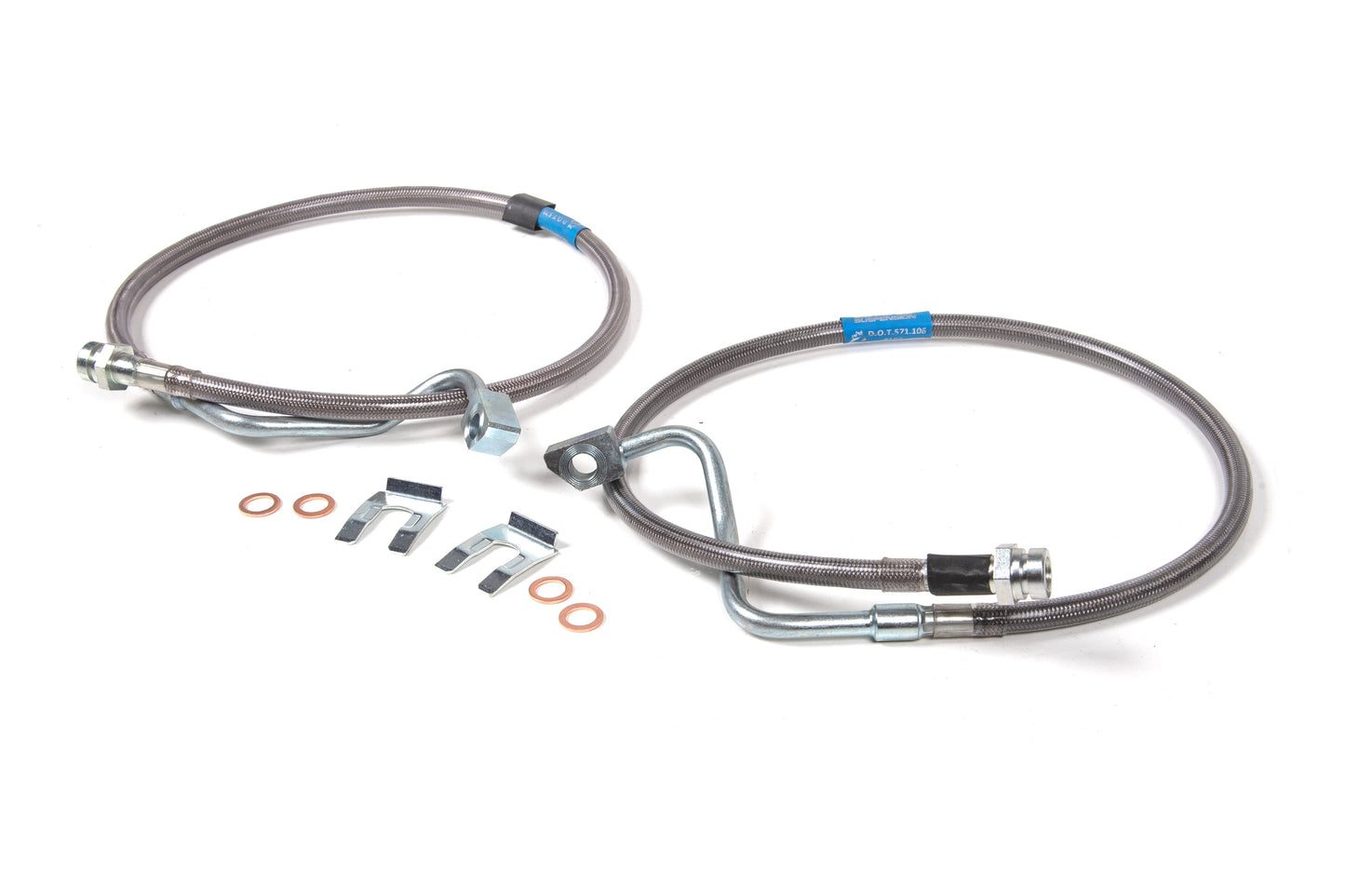 BDS Suspension Front Brake Line Set | Stainless Steel | Fits 6-8 Inch Lift | Ford F250/F350 Super Duty (08-10) 4WD - Trucks R Us