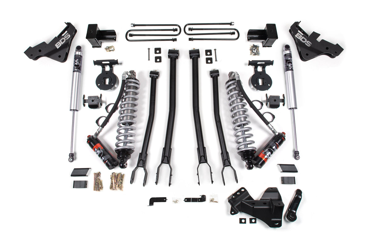 BDS Suspension 4 Inch Lift Kit w/ 4-Link | FOX 2.5 Coilover Conversion - Performance Elite | Ford F450 Super Duty (20-22) 4WD