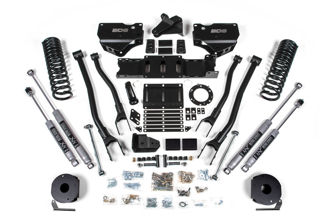 BDS Suspension 4 Inch Lift Kit w/ 4-Link | Ram 2500 w/ Rear Air Ride (19-24) 4WD | Gas