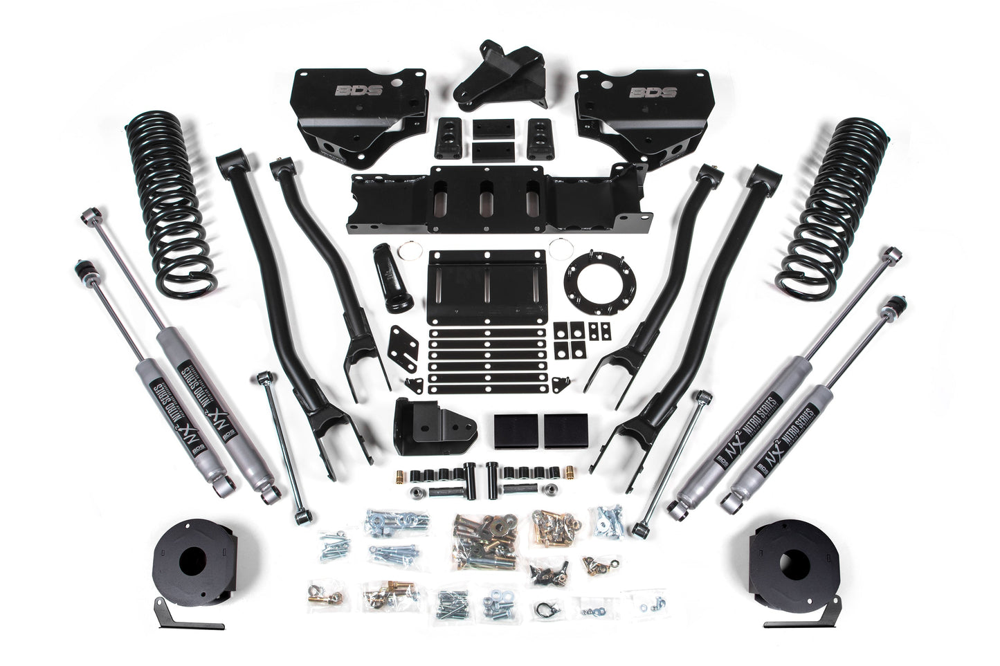 BDS Suspension 4 Inch Lift Kit w/ 4-Link | Ram 2500 w/ Rear Air Ride (19-24) 4WD | Gas