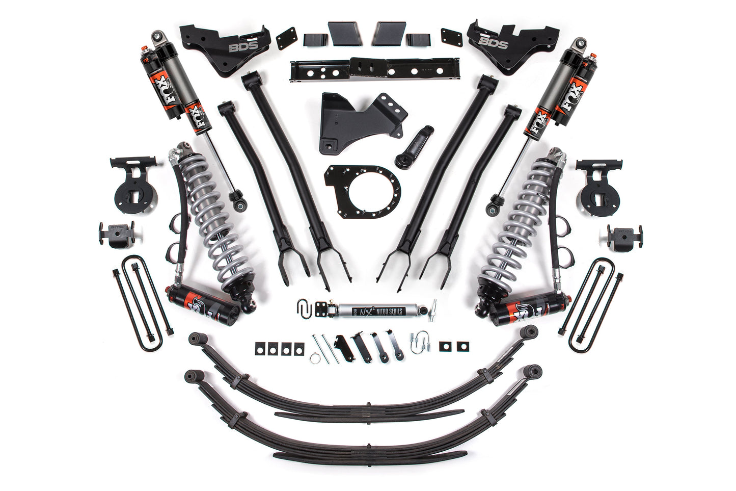 BDS Suspension 7 Inch Lift Kit w/ 4-Link | FOX 2.5 Performance Elite Coilover Conversion | Ford F250/F350 Super Duty (23-26) 4WD | Diesel