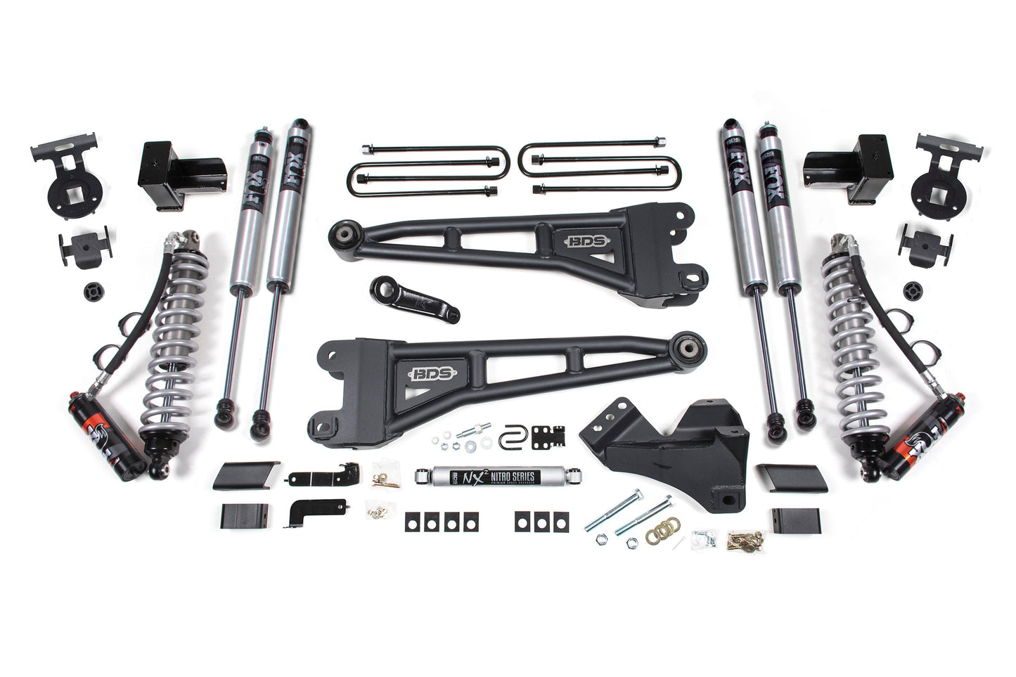 BDS Suspension 4 Inch Lift Kit w/ Radius Arm | FOX 2.5 Performance Elite Coil-Over Conversion | Ford F350 Super Duty DRW (20-22) 4WD | Diesel