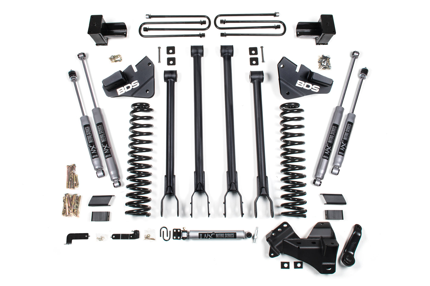 BDS Suspension 4 Inch Lift Kit | 4-Link Conversion | Ford F250 / F350 Super Duty (17-19) 4WD | Gas