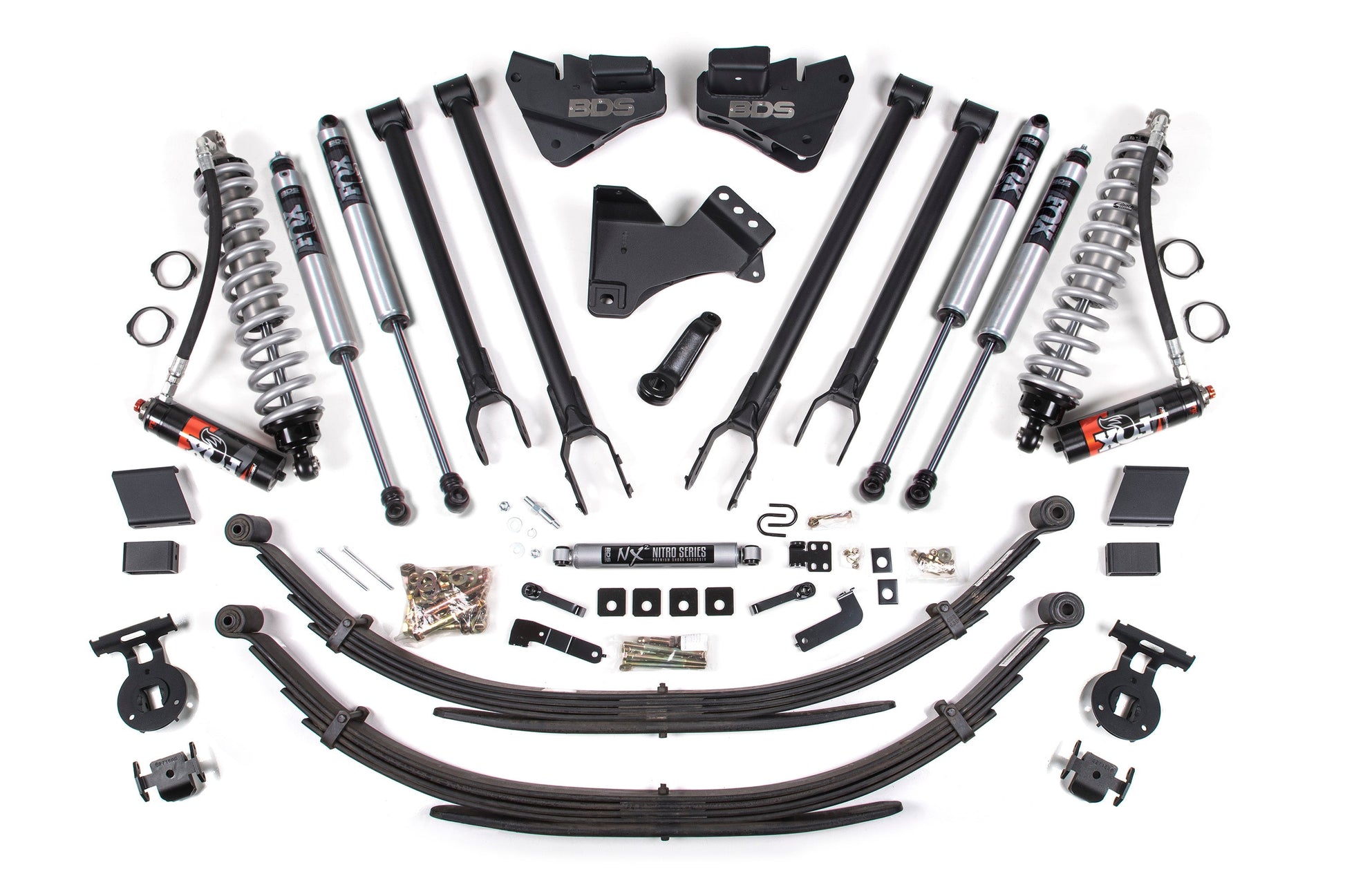 BDS Suspension 4 Inch Lift Kit w/ 4-Link | FOX 2.5 Performance Elite Coil-Over Conversion | Ford F250/F350 Super Duty (17-19) 4WD | Diesel - Trucks R Us