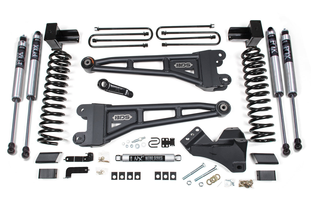 BDS Suspension 4 Inch Lift Kit w/ Radius Arm | Ford F350 Super Duty DRW (17-19) 4WD | Gas - Trucks R Us