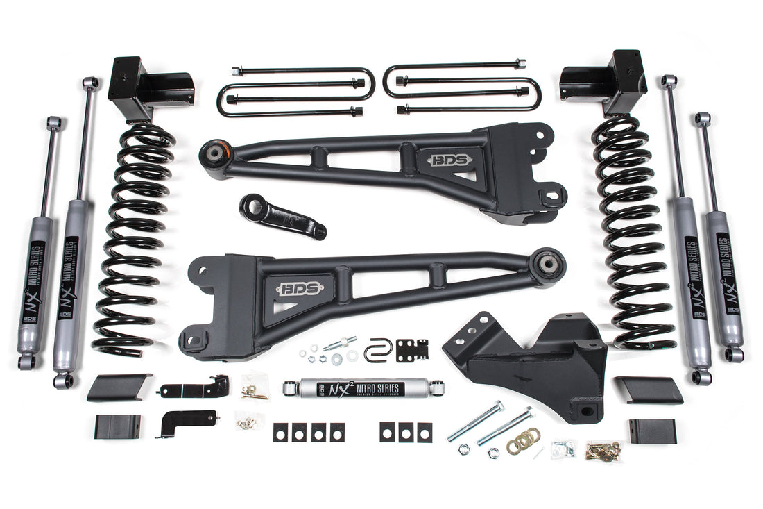 BDS Suspension 4 Inch Lift Kit w/ Radius Arm | Ford F350 Super Duty DRW (17-19) 4WD | Gas - Trucks R Us