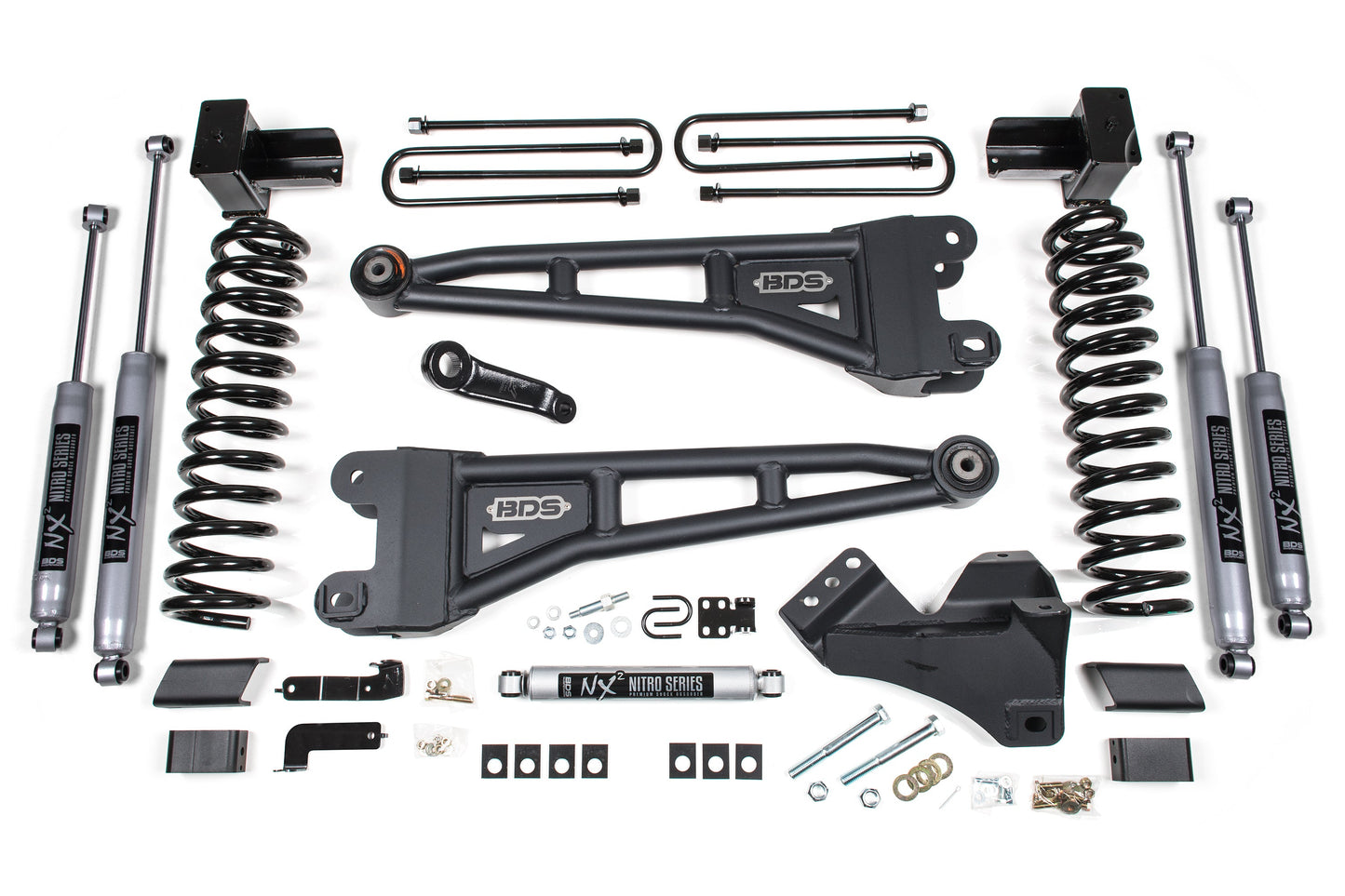 BDS Suspension 4 Inch Lift Kit w/ Radius Arm | Ford F350 Super Duty DRW (17-19) 4WD | Gas