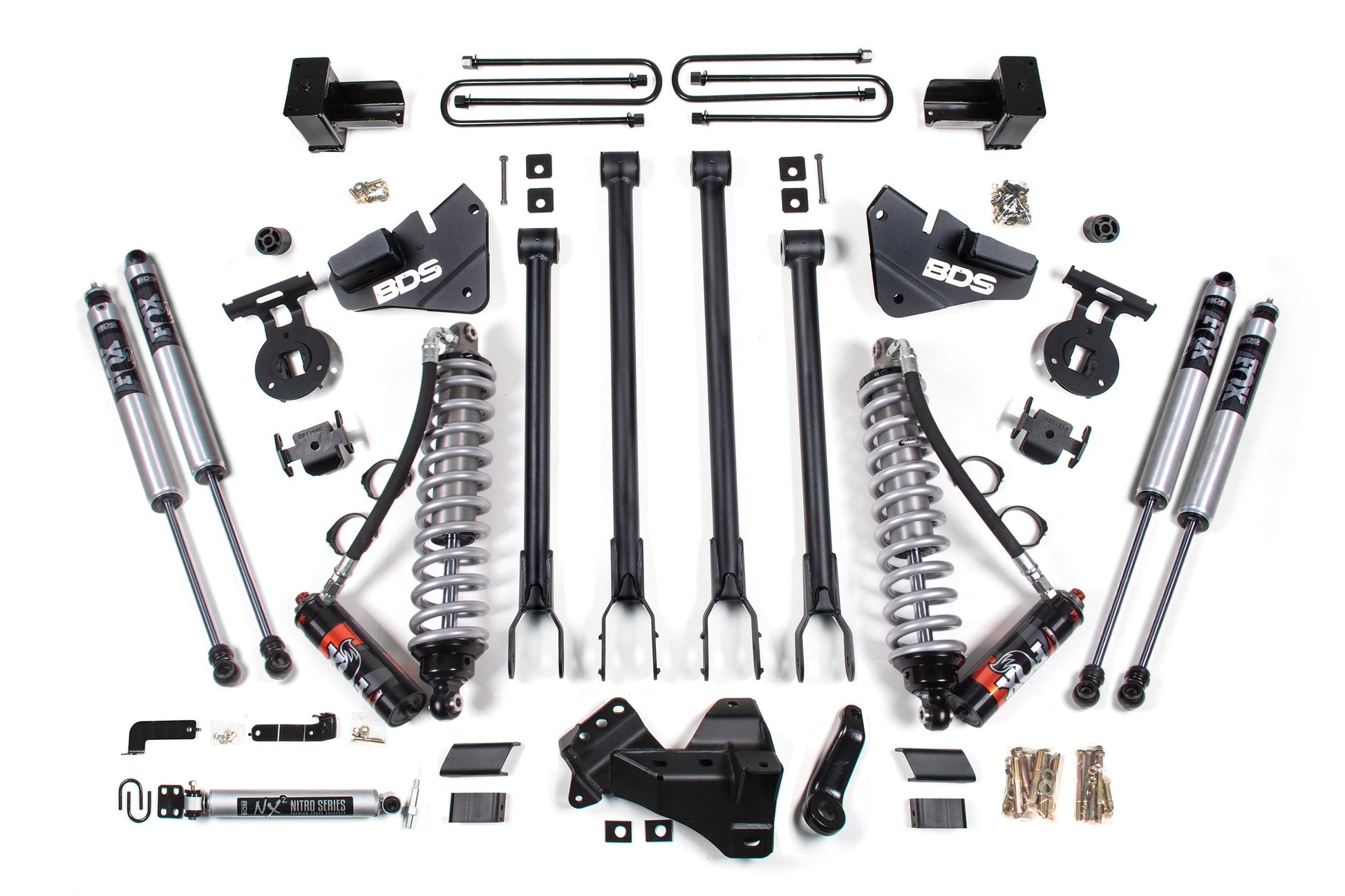 BDS Suspension 4 Inch Lift Kit w/ 4-Link | FOX 2.5 Performance Elite Coil-Over Conversion | Ford F350 Super Duty DRW (17-19) 4WD | Diesel - Trucks R Us