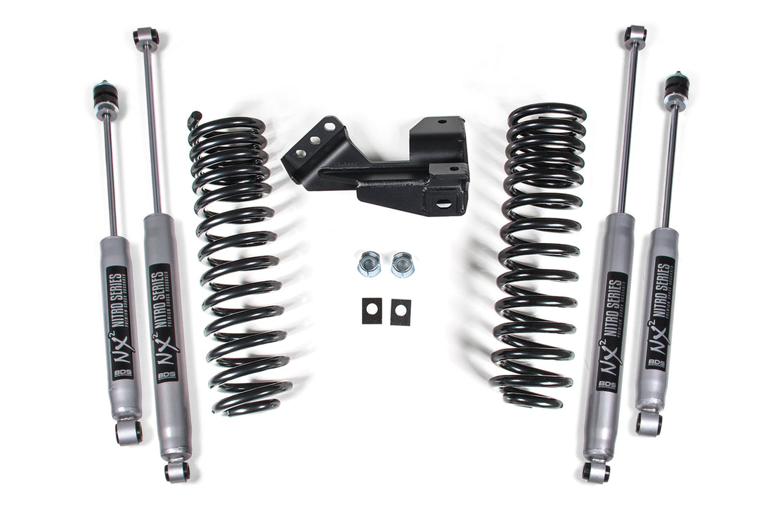BDS Suspension 1-2 Inch Leveling Kit | Performance Spring | Ford F250/F350 Super Duty (1 Inch Lift: 17-19) | (2 Inch Lift: 20-26) | 4WD | Diesel & Gas
