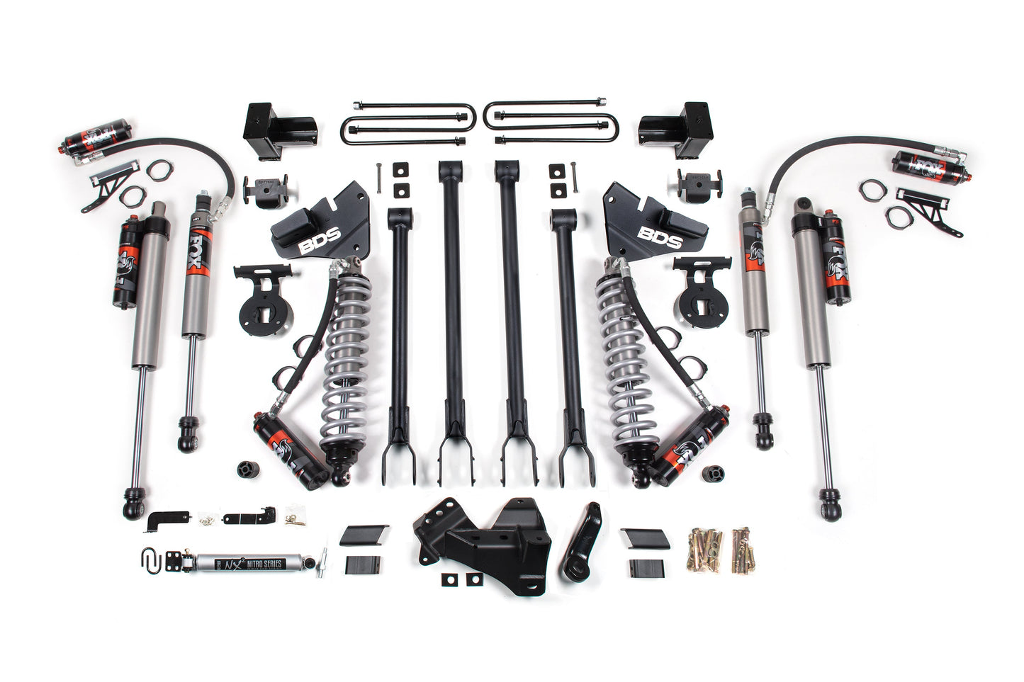 BDS Suspension 4 Inch Lift Kit w/ 4-Link | FOX 2.5 Performance Elite Coil-Over Conversion | Ford F350 Super Duty DRW (20-22) 4WD | Diesel