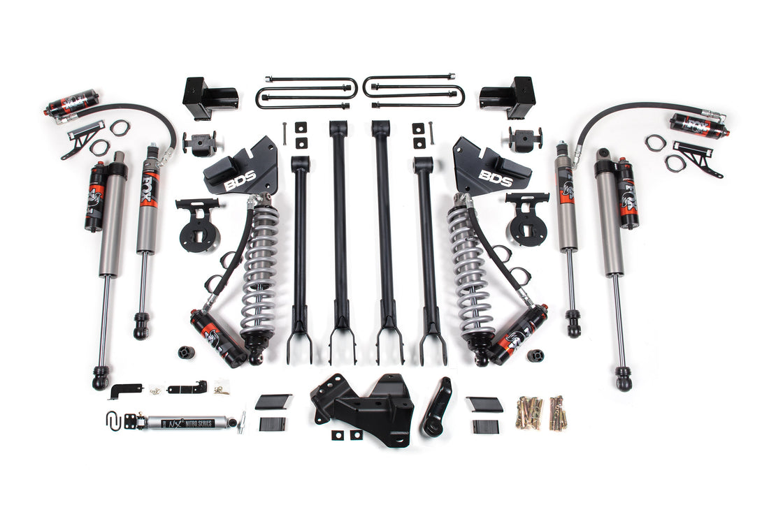 BDS Suspension 4 Inch Lift Kit w/ 4-Link | FOX 2.5 Performance Elite Coil-Over Conversion | Ford F350 Super Duty DRW (17-19) 4WD | Diesel - Trucks R Us