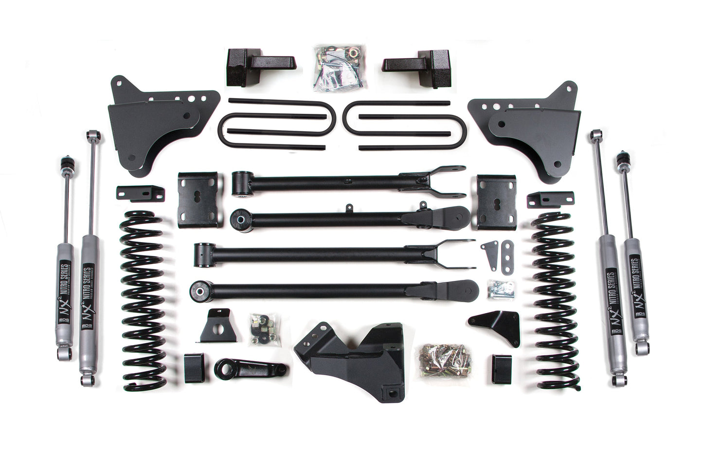 BDS Suspension 4 Inch Lift Kit w/ 4-Link | Ford F250/F350 Super Duty (11-16) 4WD | Gas