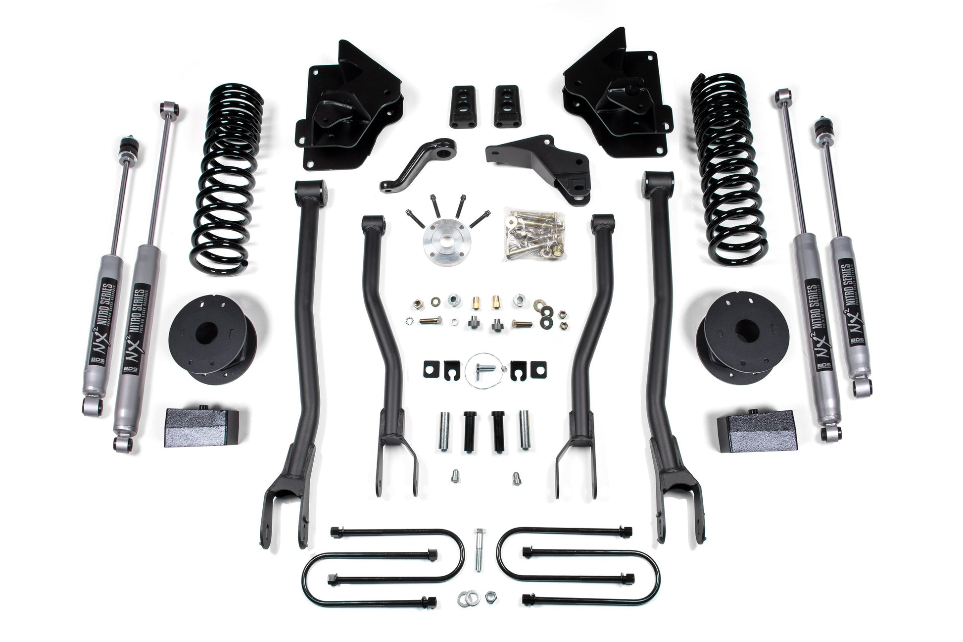BDS Suspension 4 Inch Lift Kit w/ 4-Link | Ram 3500 w/ Rear Air Ride (13-18) 4WD | Gas - Trucks R Us