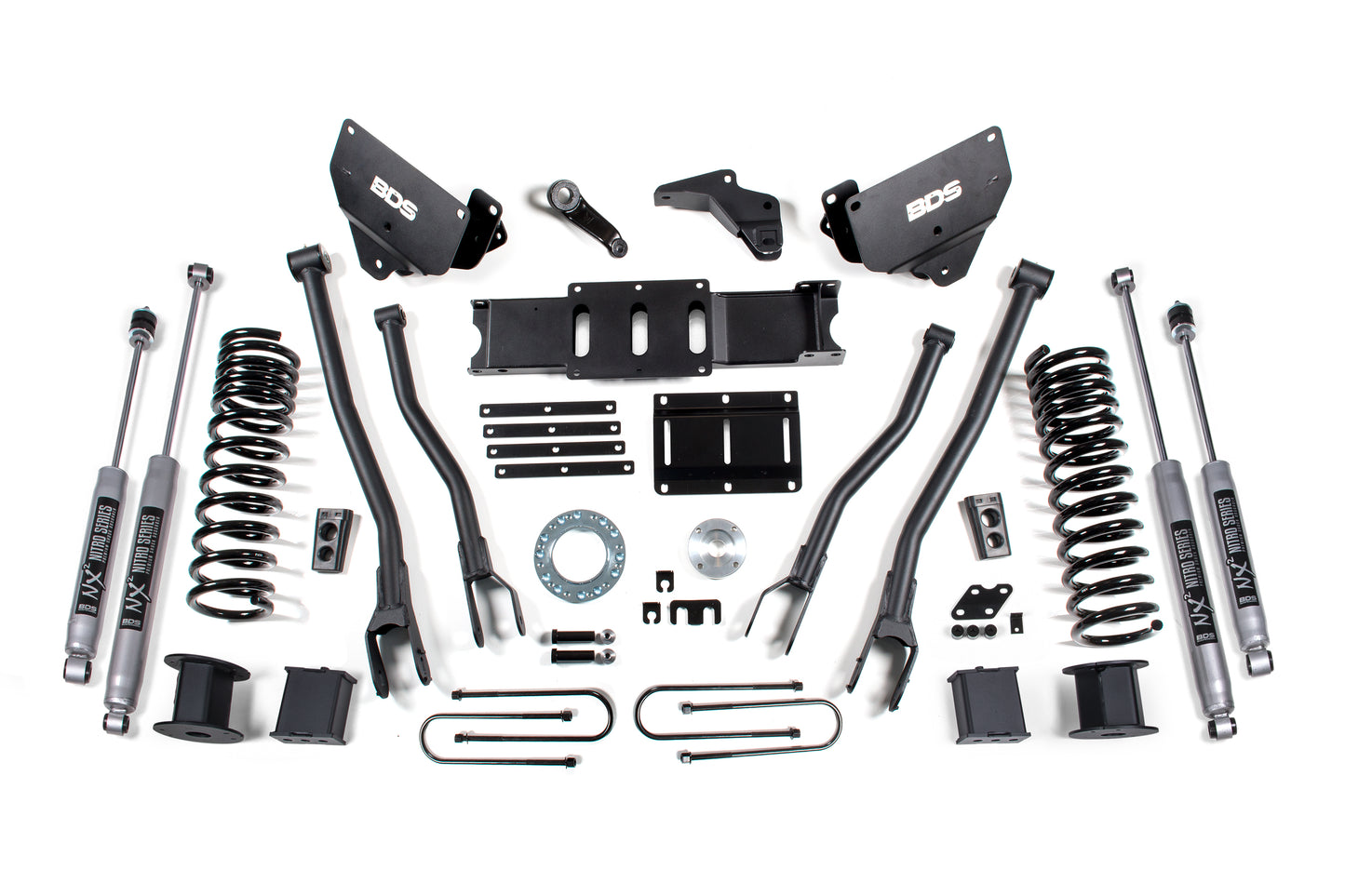 BDS Suspension 5.5 Inch Lift Kit w/ 4-Link | Ram 3500 w/ Rear Air Ride (13-18) 4WD | Gas