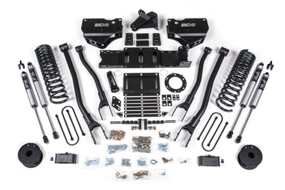 BDS Suspension 4 Inch Lift Kit w/ 4-Link | Ram 3500 w/ Rear Air Ride (19-24) 4WD | Diesel