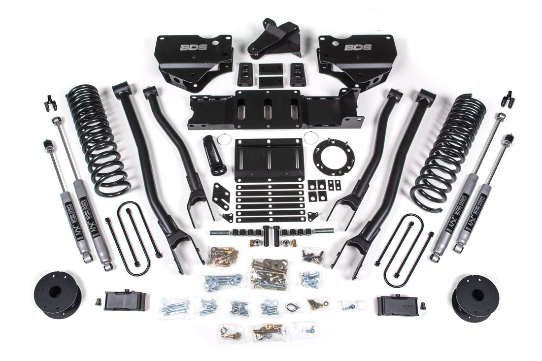 BDS Suspension 4 Inch Lift Kit w/ 4-Link | Ram 3500 w/ Rear Air Ride (19-24) 4WD | Diesel
