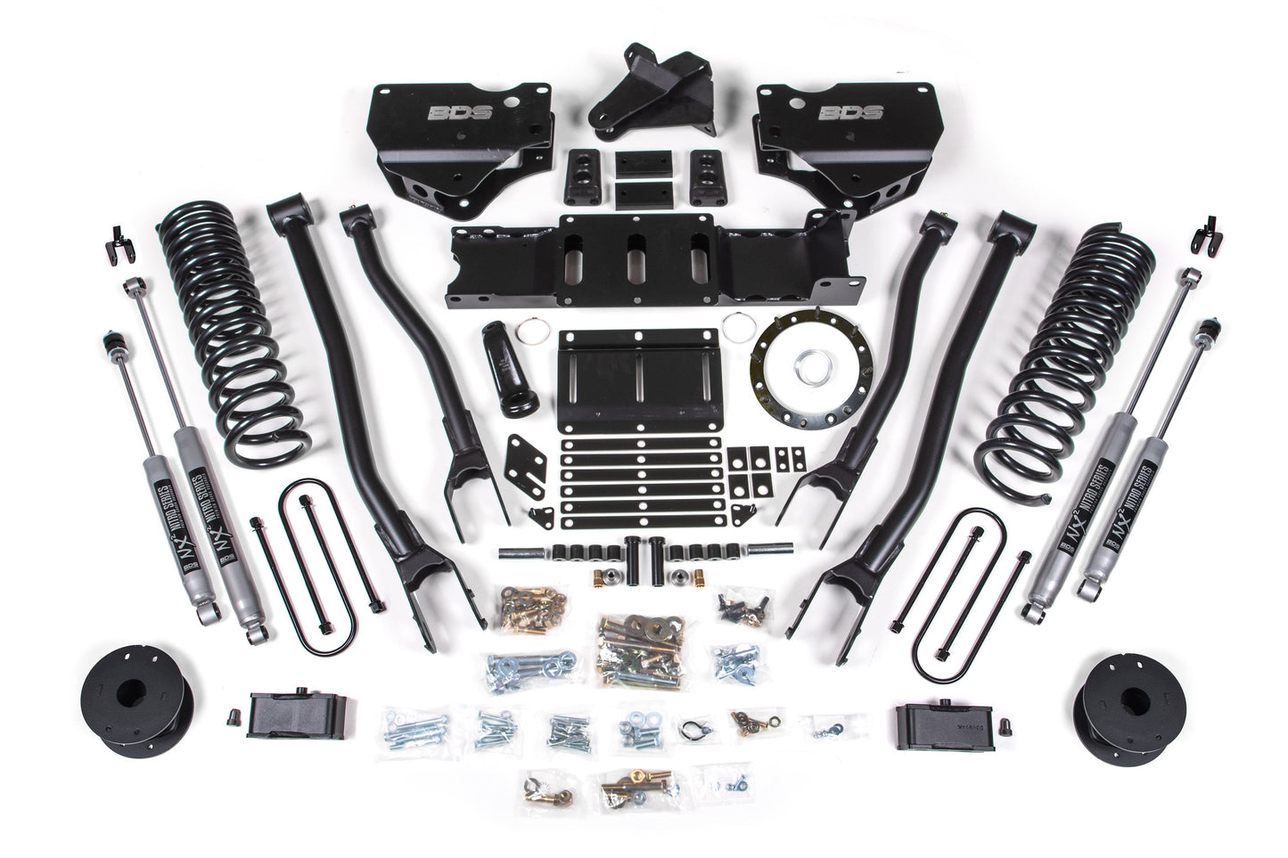BDS Suspension 4 Inch Lift Kit w/ 4-Link | Ram 3500 w/ Rear Air Ride (19-24) 4WD | Diesel
