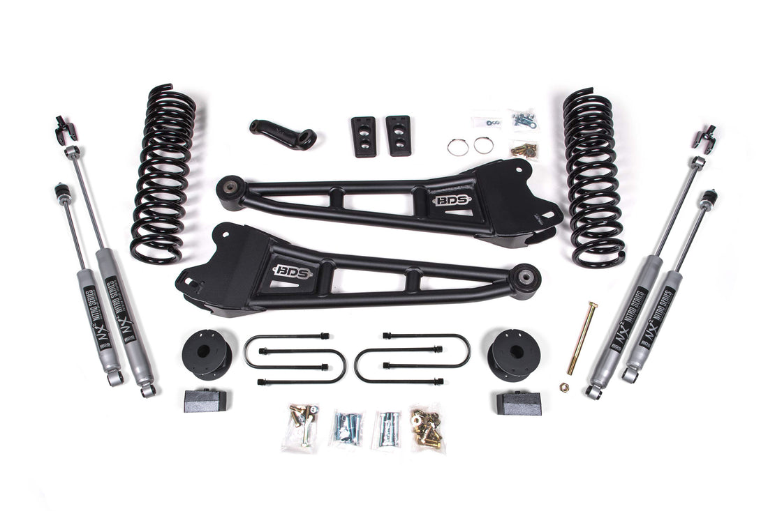BDS Suspension 4 Inch Lift Kit w/ Radius Arm | Ram 3500 w/ Rear Air Ride (13-18) 4WD | Gas