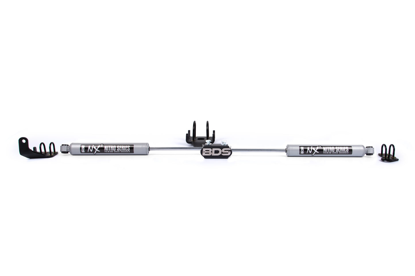 BDS Suspension Dual Steering Stabilizer Kit w/ NX2 Shocks | Dodge Ram 1500 (94-01) and 2500/3500 Y-Style (94-08) 4WD