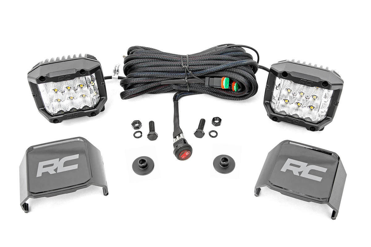 Rough Country LED Ditch Light Kit | Ford Bronco 4WD (2021-2026) - 3-inch Osram Wide Angle Series