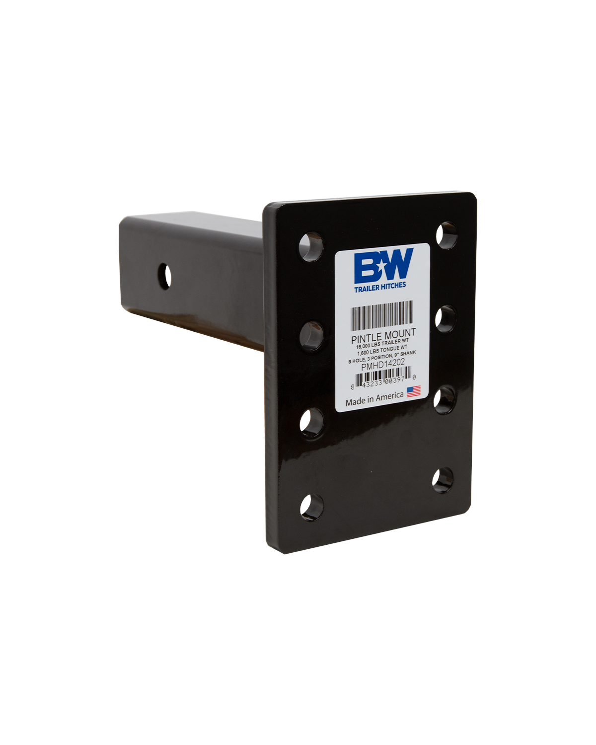 B&W Trailer Hitches PMHD14202 2.5" Pintle Mount 16K 8 Hole
