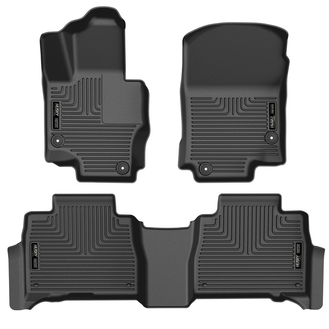 Husky Liners WeatherBeater Front & Second Seat Floor Liners - 3 Piece Fits 2020-2026 Mercedes-Benz GLE350, GLE450, 2021-2026 GLE63 AMG S
