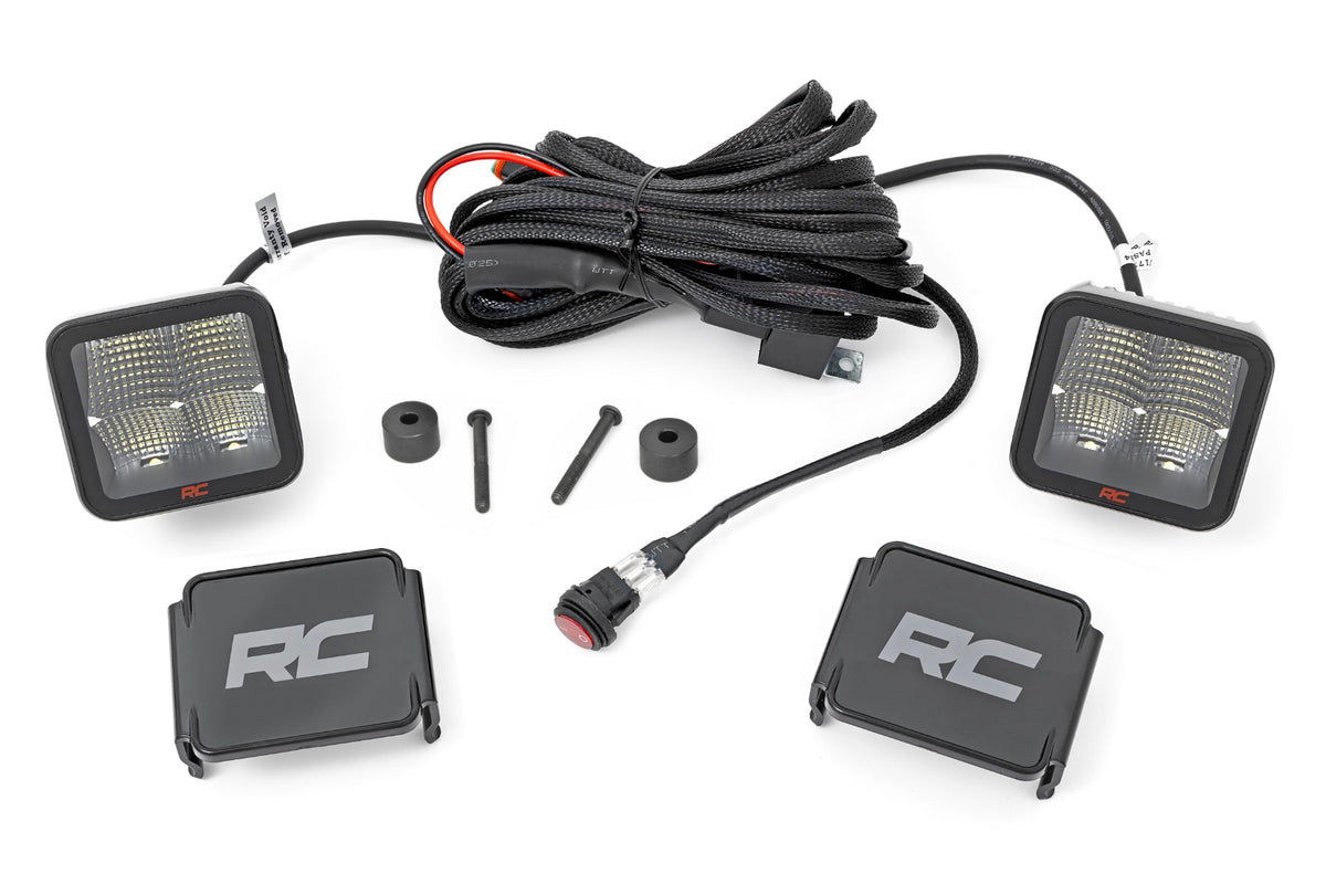 Rough Country LED Ditch Light Kit | Cowl Mount | Jeep Gladiator JT/Wrangler JL (18-26) - Spectrum Series