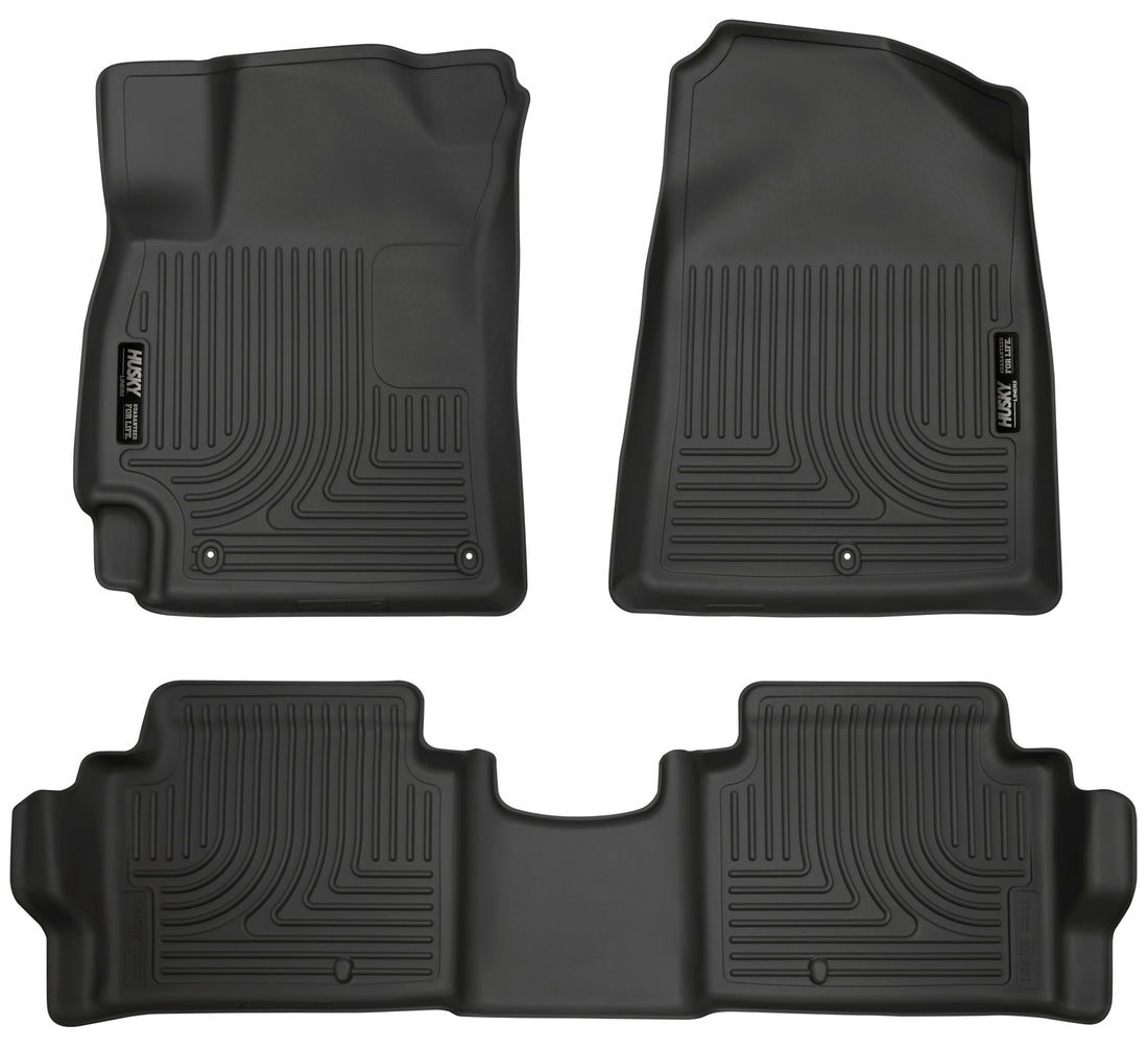 Husky Liners WeatherBeater Front & Second Seat Floor Liners - 3 Piece Fits 2017-2020 Hyundai Elantra