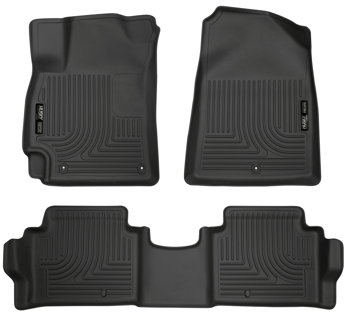 Husky Liners WeatherBeater Front & Second Seat Floor Liners - 3 Piece Fits 2017-2020 Hyundai Elantra