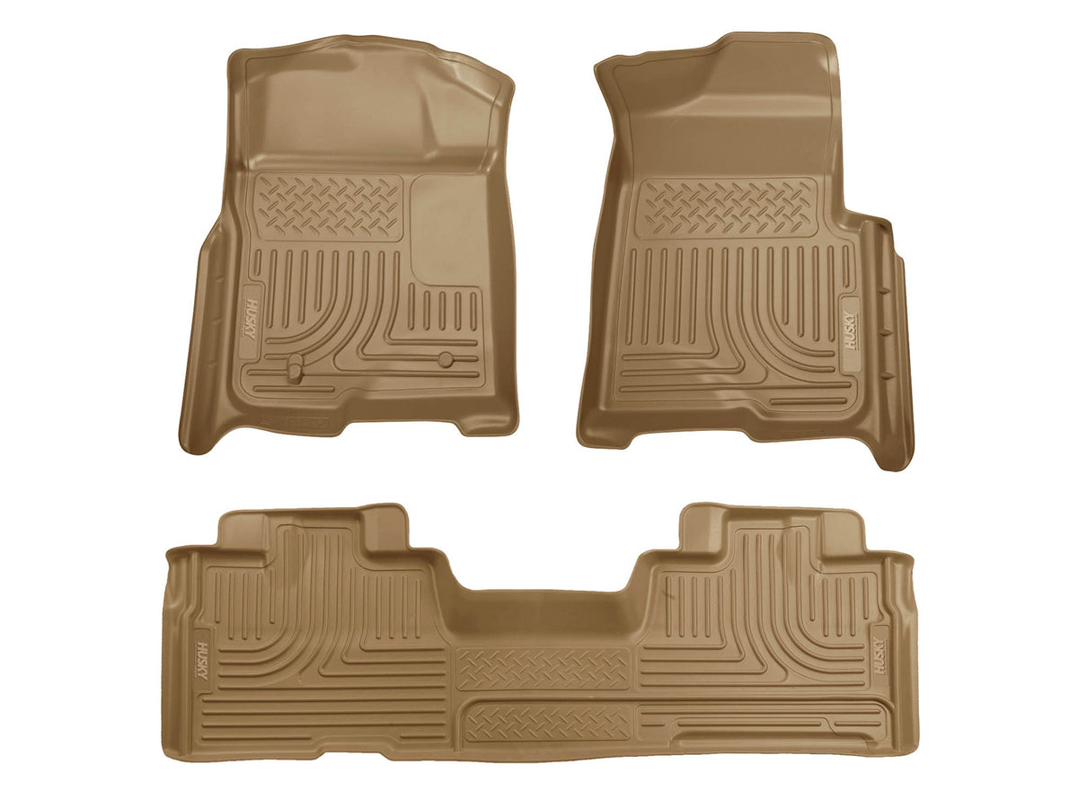 Husky Liners WeatherBeater Front & Second Seat Floor Liners - 3 Piece Fits 2009-2014 Ford F150