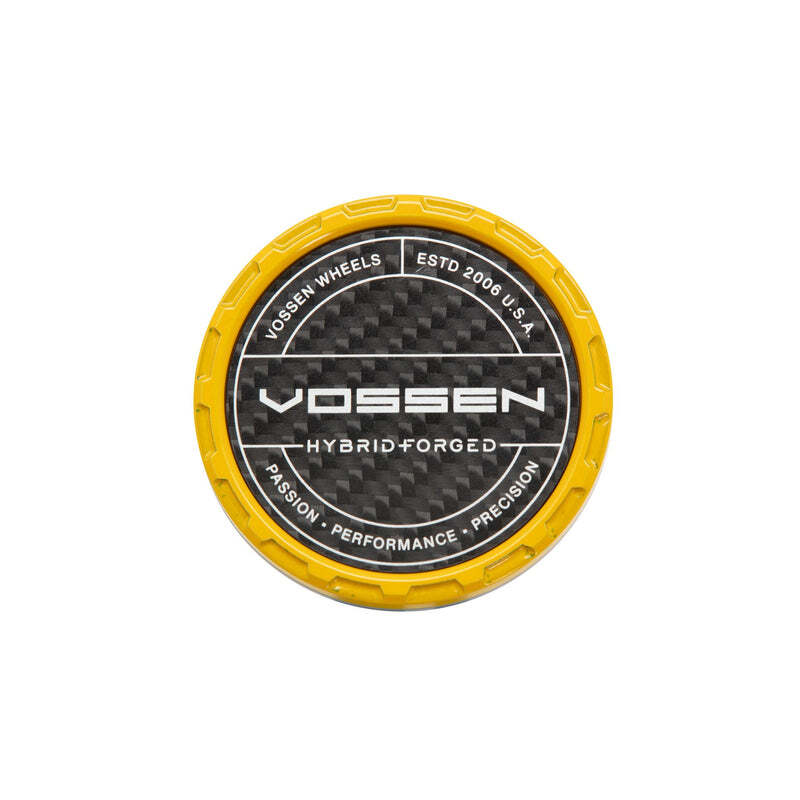 Vossen HF Carbon Billet Sport Cap 2.0 - Large (VHFL) - Yellow - Twill Weave (Gloss)