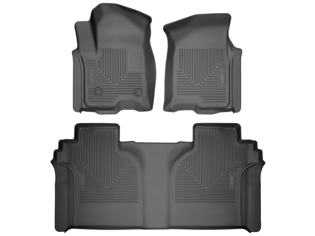 Husky Liners WeatherBeater Front & Second Seat Floor Liners - 3 Piece Fits 15-26 Ford F150, 21-26 F150 Raptor, 22-25 F150 Lightning