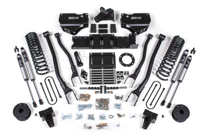 BDS Suspension 6 Inch Lift Kit w/ 4-Link | Ram 3500 w/ Rear Air Ride (19-24) 4WD | Diesel
