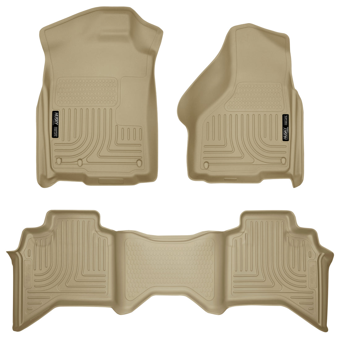 Husky Liners WeatherBeater Front & Second Seat Floor Liners - 3 Piece Fits 2002-2008 Ram 1500, 2003-2009 2500/3500